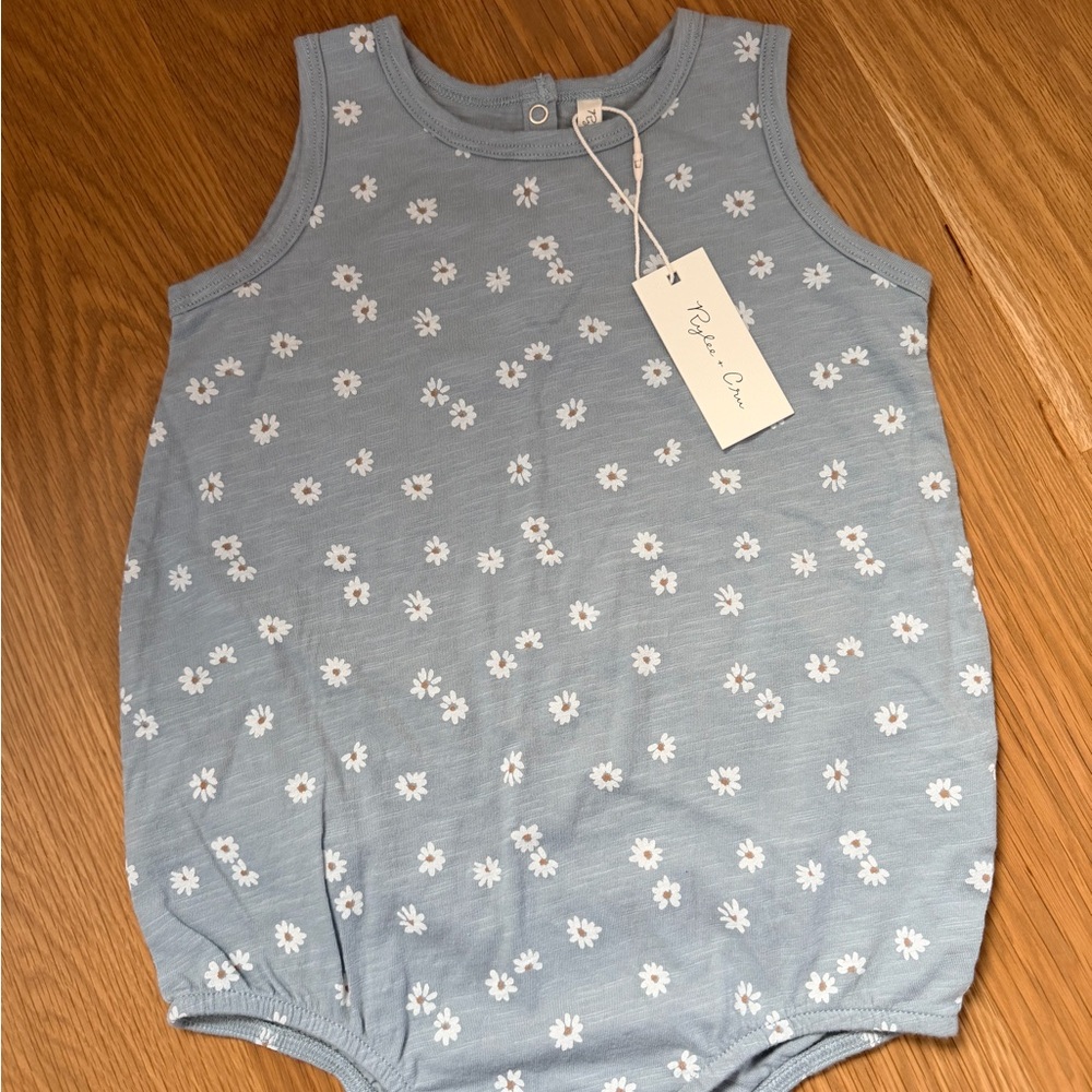 Rylee + Cru Blue Daisy Print Sleeveless One-Piece